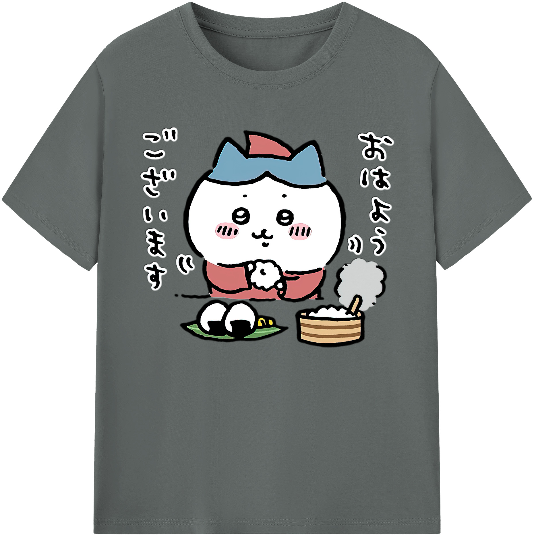 （画像用） ちいかわ ハチワレ Chii-kawa hachiware 綿100％ メンズ半袖Tシャツ｜肌触りやわらか＆通気性